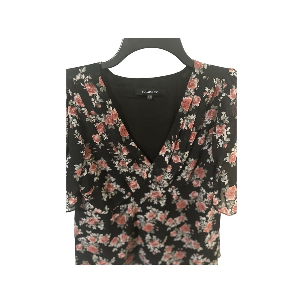 Sugar Lips Women's Garden Grove Floral Short Sleeve Blouse - Picture 4 of 5
